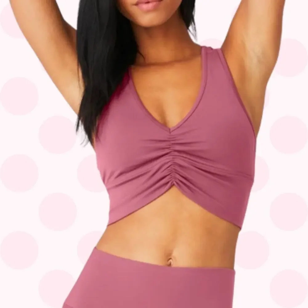 Alo Yoga Wild Thing Ruched Sports Bra Wild Rose Size Large